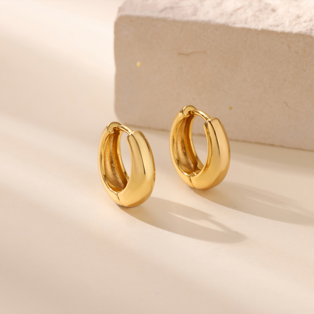 Pendientes de aro clásicos para mujer, Pendientes gruesos de acero inoxidable de Color dorado, tendencia 2025, nuevos en Pendientes minimalistas, aretes de joyería
