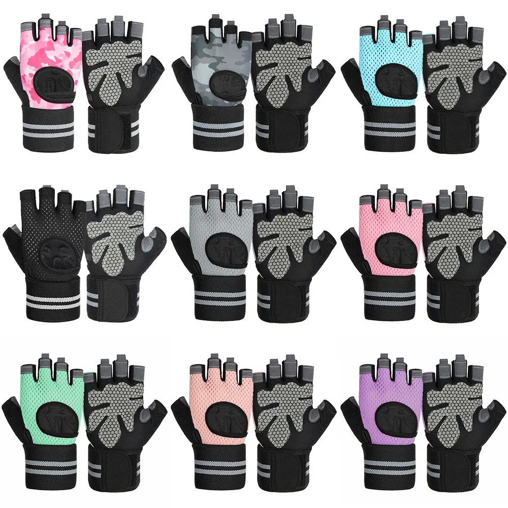 Gewichtheber-Handschuhe für Herren und Damen, Trainingshandschuh, Langhantel, Fitnessstudio, Fitness-Handschuhe mit Handgelenkstütze für Crossfit-Ausbildung, Übungsschutz
