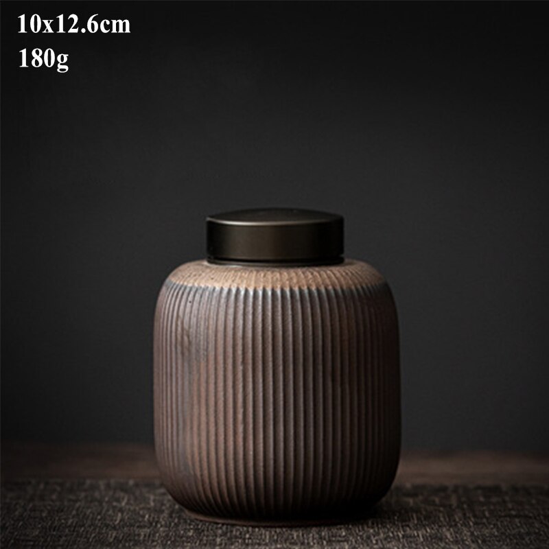 Ceramic Tea Caddy Large Household Retro Imitation Wood-fired Porcelain Cans Tea Warehouse Sealed Tea Cans Tea Packaging Box: A