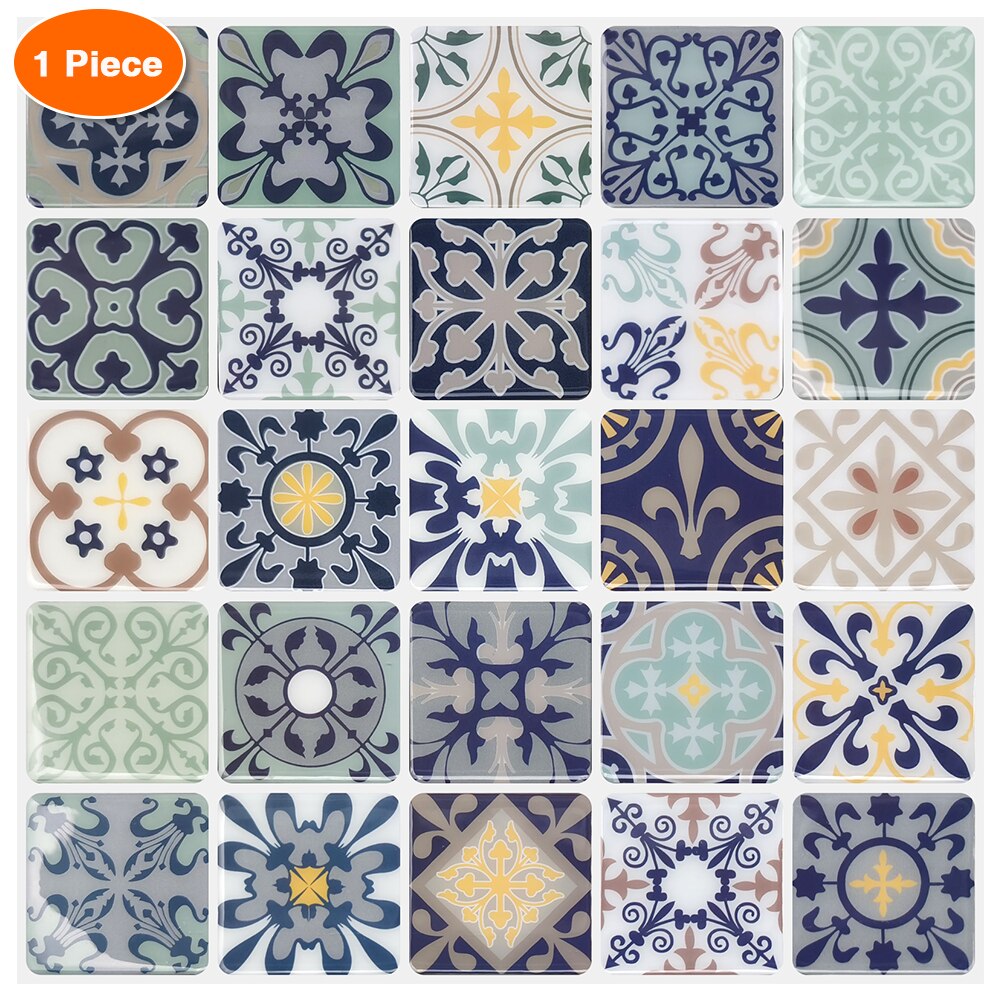 Fancy tiles Morocco Peel and Stick Backsplash Tile 12x12 Inch Self Adhesive Wall Sticker Kitchen