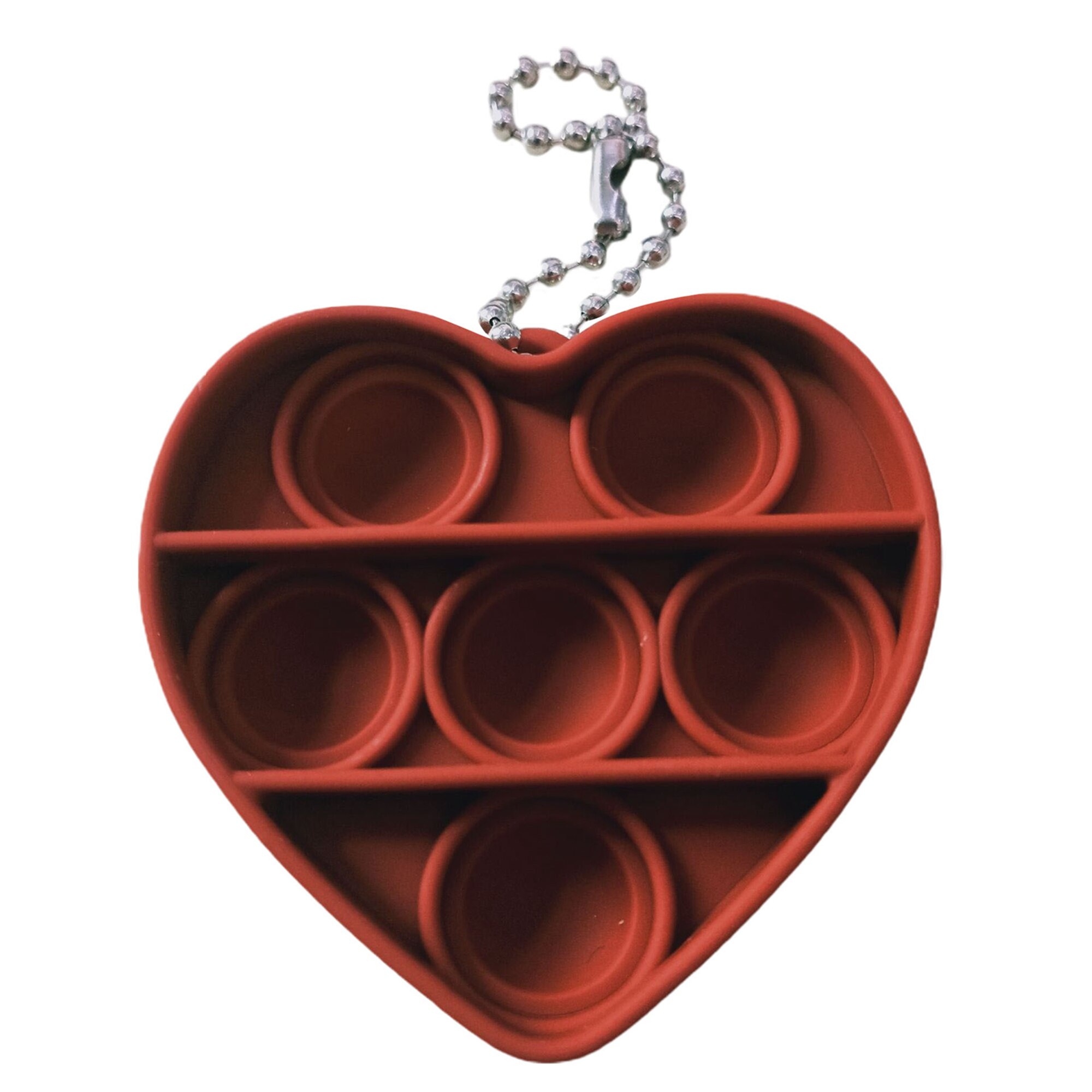Push Pop Bubble Fidget Toy Heart Shape Sensory Toy Keychain Stress Relief Anti-Anxiety Tool Antistress Toys For Adults: Dark Khaki