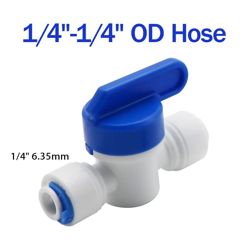 Plastic Kogelkraan 1/4 "3/8" Od Slang Snel Aansluiten Mannelijke Vrouwelijke Draad Mannelijke 1/2 "Vrouwelijke Reveser Osmose Aquarium Fitting: Cyaan