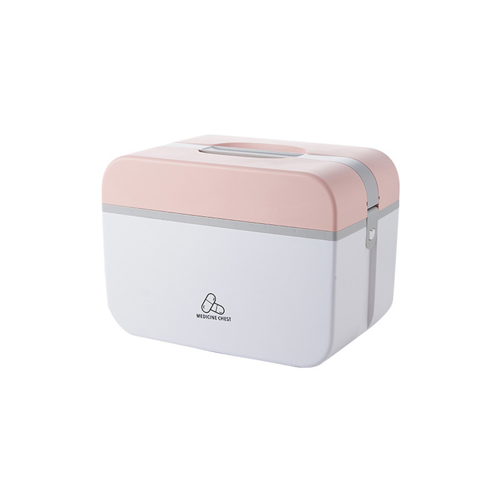 Medicine Storage Box Foldable Safe Portable Medicine Organizer Pill Box Splitters Pill Storage Organizer Container: Pink L
