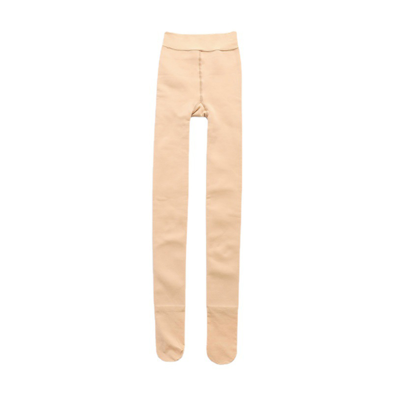 Bas thermique en polaire pour femme, collants moulants épais, tenue chaude, chaussettes longues, grande taille, loisirs, hiver: skin full foot / thin