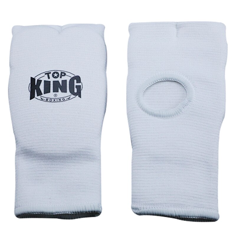 Dames halve vinger handschoenen boks hand wraps binnenhandschoenen elastische bandages sanda boks piek beschermende handschoenen: Wit / M