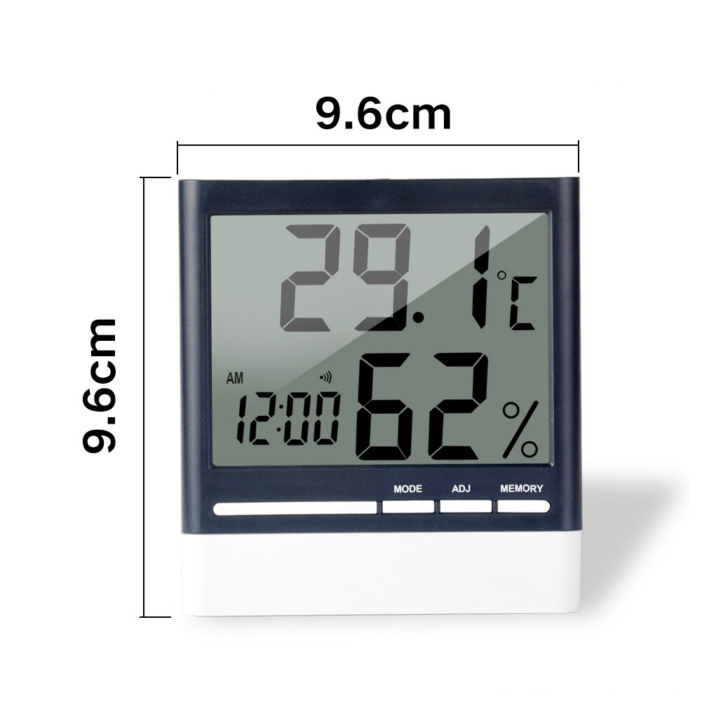 Indoor LCD Display Multifunction Date Sensor Temperature Monitor Digital Thermometer Humidity Large Screen Alarm Hygrometer