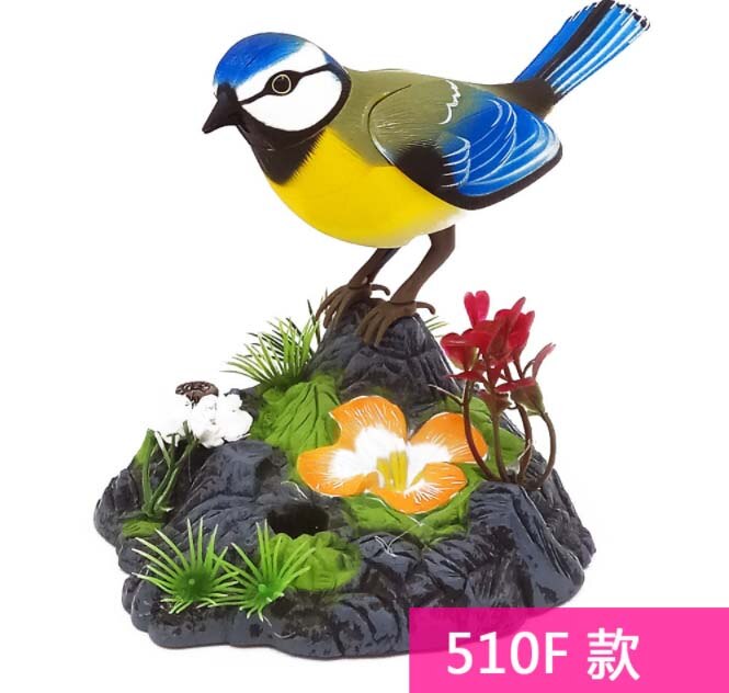 Electric Simulation Induction Bird Sound Voice Control Electric Bird Pet Toy Cage Birdcage Kids Toy Garden Ornaments: 510F