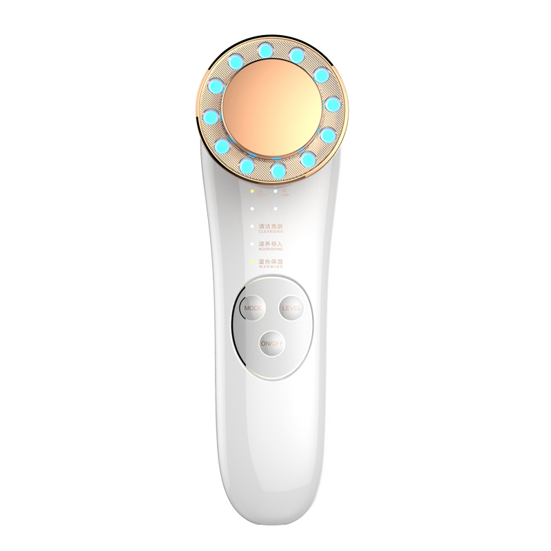 8 In 1 Rf Radio Frequentie Elektrische Led Photon Lichttherapie Rf Ems Huidverjonging Gezicht Lifting Draai Massage Schoonheid machine: Goud
