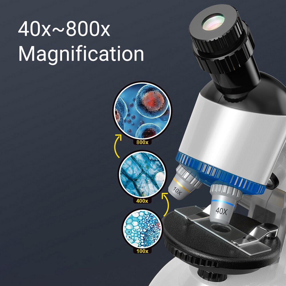Digital Microscope 40X~800X Magnification Microscope Objects Specimen Observation Desktop Microscope for Childre Kid Students