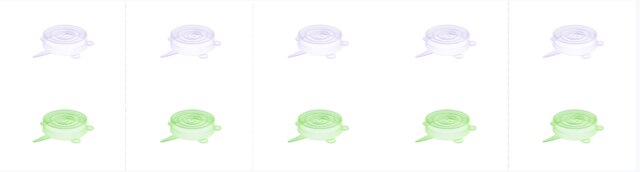 Couvercles de pots de yaourt en Silicone, 10 pièces, petits couvercles extensibles, sûrs pour les aliments, 2.6 pouces: White and green
