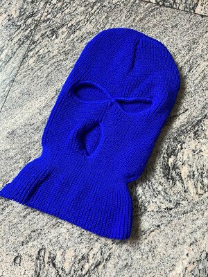 Ski Mask Knitted Face Cover Winter Balaclava Full Face Mask for Winter Outdoor Sports CS Winter Three 3 Hole Balaclava Knit Ha: Blue