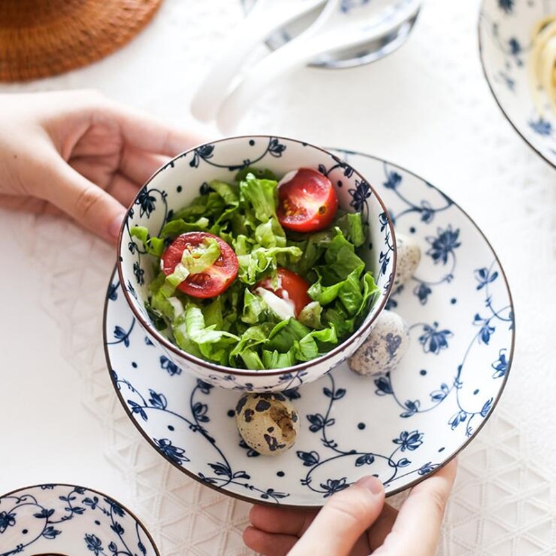Japanse Stijl Keramische Keuken Plaat Servies Set Voedsel Gerechten Rijst Salade Noedels Kom Soep Keuken Cook Tool 1 Pc