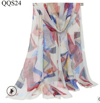Geometrische print georgette chiffon sjaal zijden vierkante hijab coole sjaal dames foulard femme sjaals haar bufanda mujer: 5