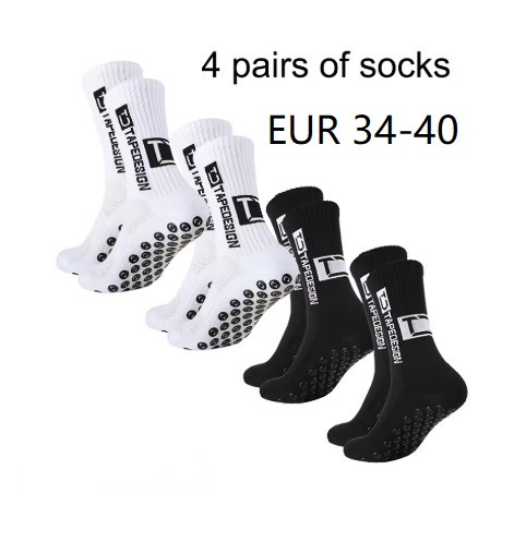 4 pares de nuevos calcetines de fútbol pegados de tubo medio TC para entrenamiento deportivo y competición, calcetines antideslizantes y transpirables: Oro