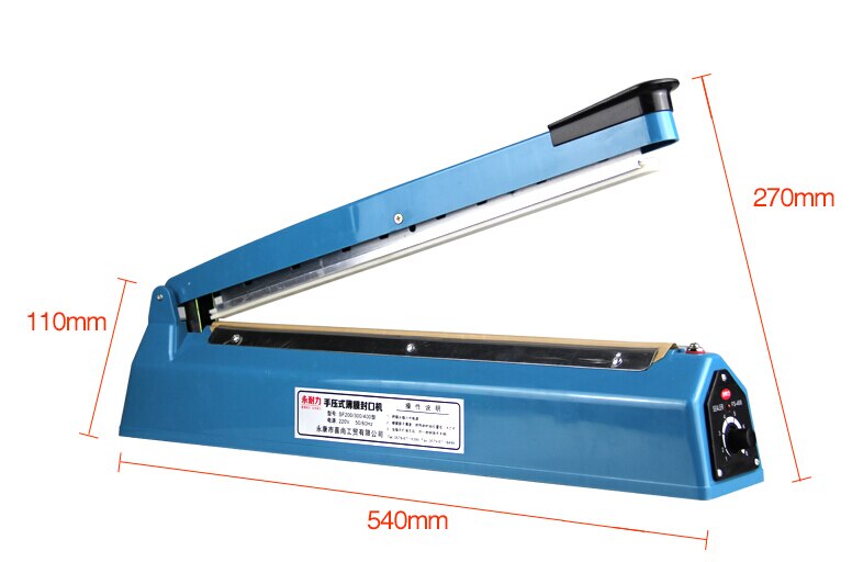 Máquina selladora Manual de bolsas por impulso, selladora térmica de bolsas de plástico de aluminio, dispositivo para embalaje de 400mm, selladora eléctrica por calor de Sf-400