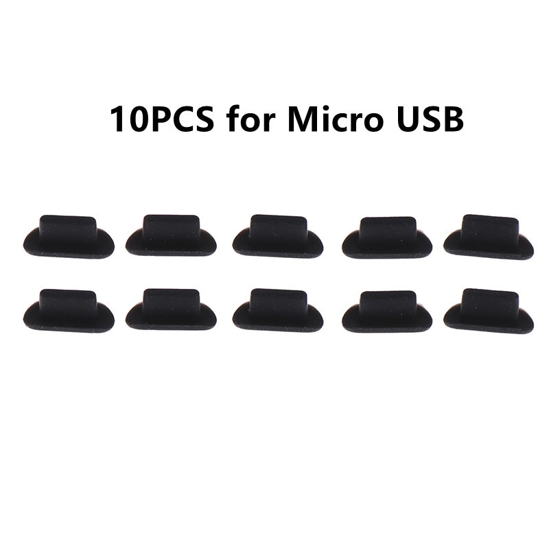 10Pcs Silicone Telefoon Stof Plug Poort Opladen Rubberen Pluggen Stofdicht Cover Cap Voor Iphone 13 12 Pro Max Samsung xiaomi Google Lg: 10 Black for Android