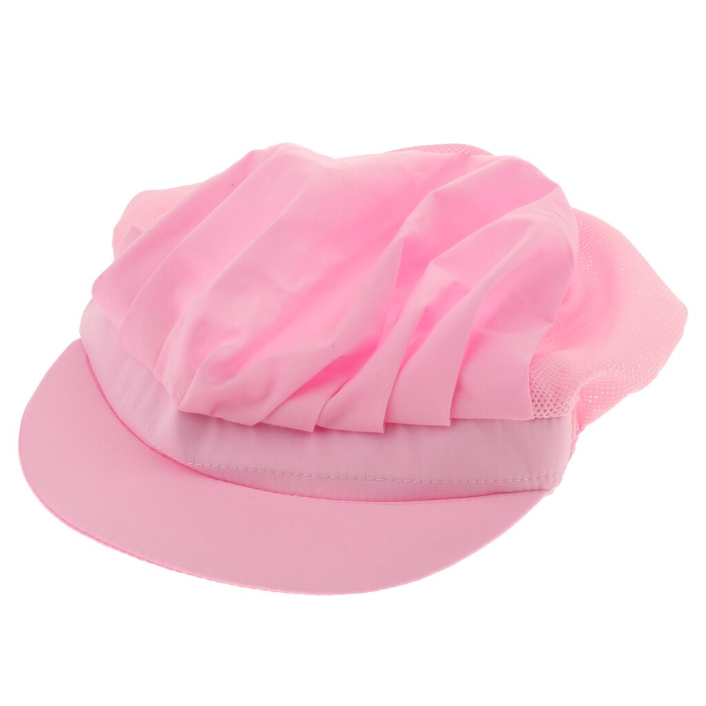 Verstelbare mesh petten voor heren en dames, elastisch, keuken, bakker, chef-kok, pet, catering voor restaurants, pubs, cafés, commerciële keukens: Roze b