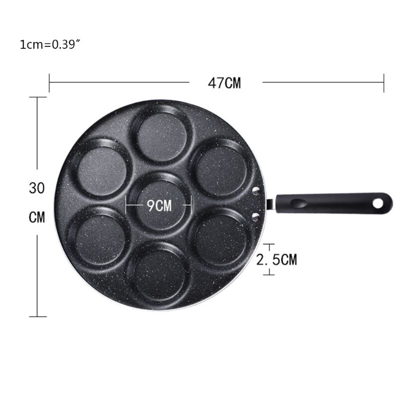 7 Gaten Eieren Frituren Pot Omelet Pan Non-stick Ei Pannenkoek Steak Omelet Pannen Keuken Koken Ontbijt Maker