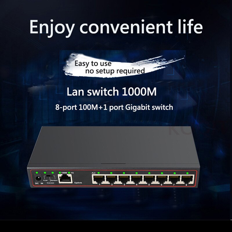8-Port 100/1000M przełącznik gigabitowy RJ45 ambona sieci VLAN przełącznik sieciowy Ethernet szybko 1G mini Gigabit włącznik ethernet przedłużyć Lan Centrum