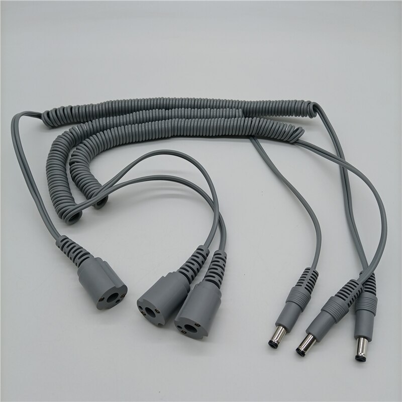 Strong Manicure machine Accessories Nail Drill Handpiece Cord power Cable For Electric Nail Drill 10mm Gray Handle Rope: 3 pcs DC plug