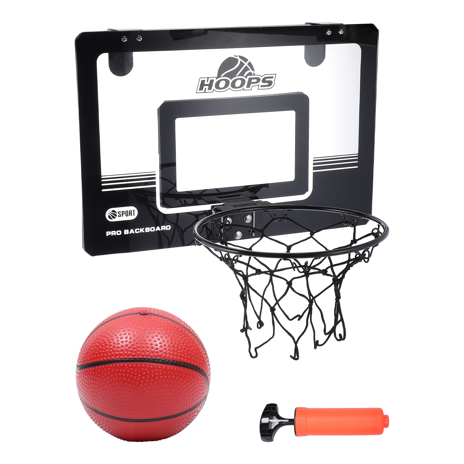 1 set of basketball hoop hanging board - punch-free basketball board: Black