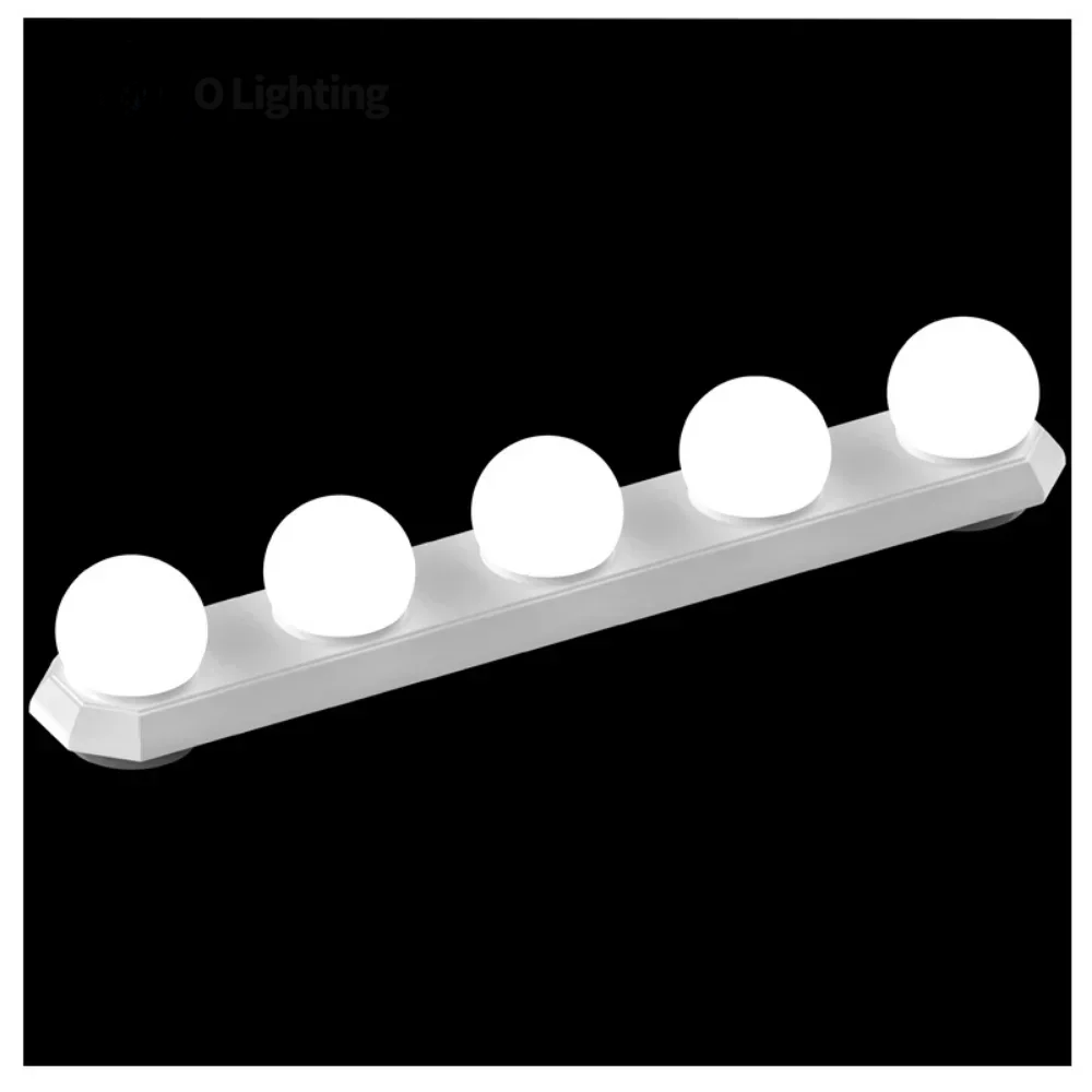 5 lampen dimbare LED-ijdelheidsverlichting, Hollywood-stijl make-upspiegellamp met USB-voeding, voor huishoudelijke badkamer en kaptafelgebruik