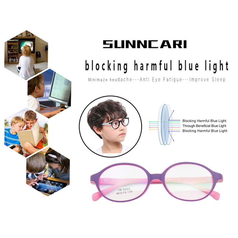 Gafas redondas Anti-blue light para niños, gafas para niños con bloqueo de luz azul, gafas ópticas para bebés, gafas de prescripción para niñas y niños