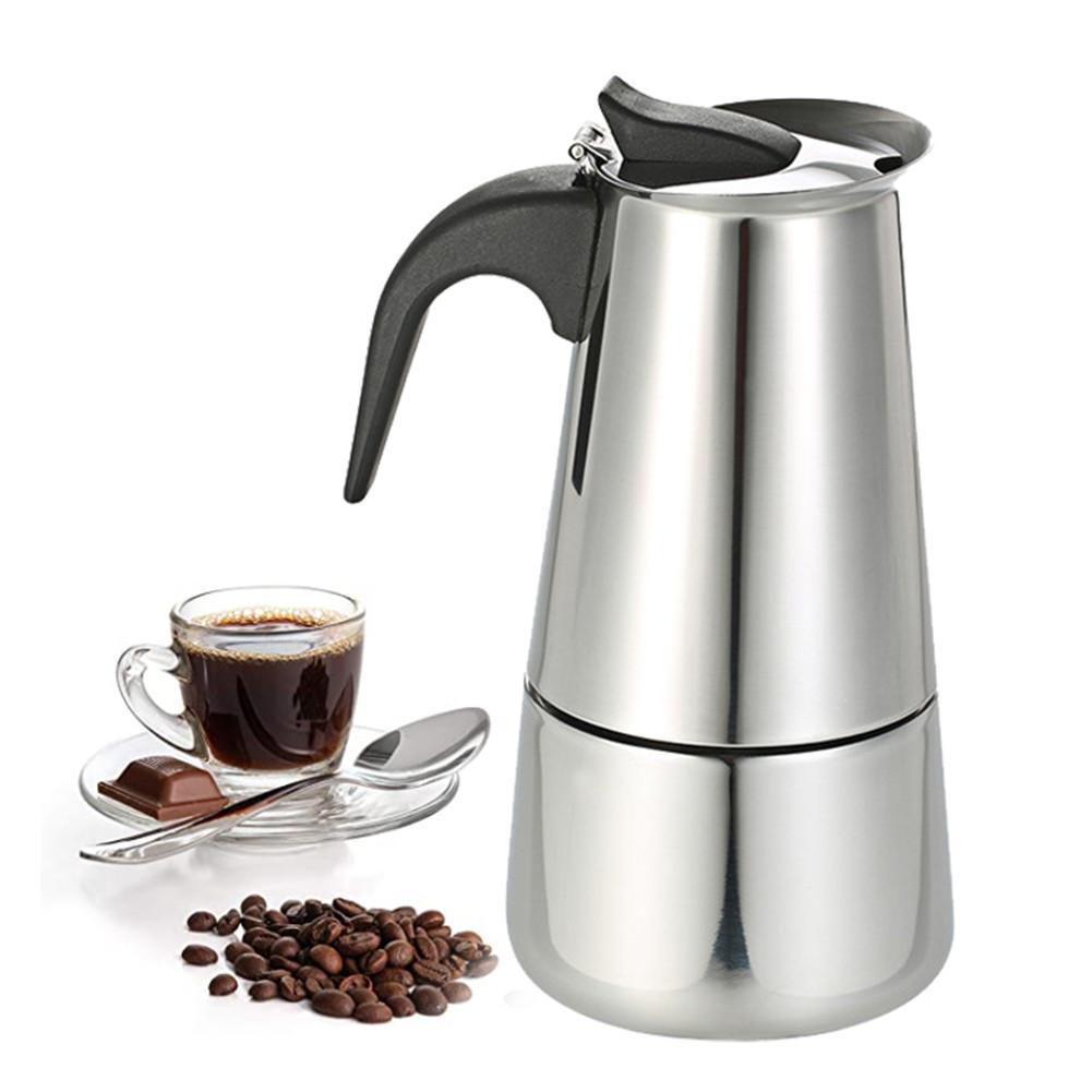 2 kopper /4 kopper kaffemaskine gryde komfur klassiske brygger moka gryde espresso italiensk kaffemaskine cubansk kaffemaskine brygger 100ml/200
