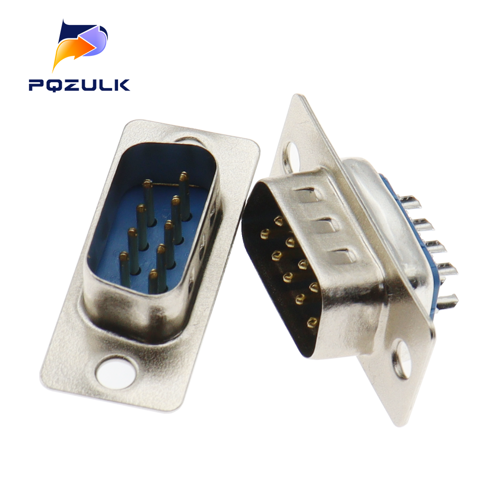 Connecteur soudé bleu DB9 trou/broche femelle/mâle, 5 pièces, prise de port série RS232, adaptateur DB D-SUB 9 broches