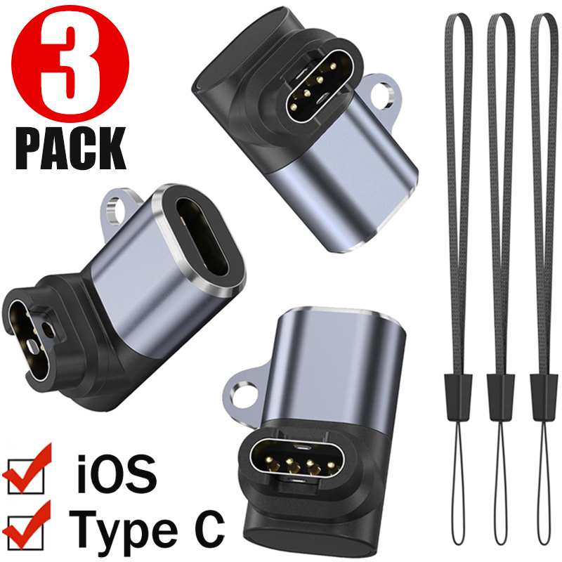 Type C/iOS Opladen Draagbare Adapter Voor Garmin Fenix 7 7S 7X 6 6S 6X 5 5S 5X Venu 2 2S Forerunner 965 Horloge Oplader Converter