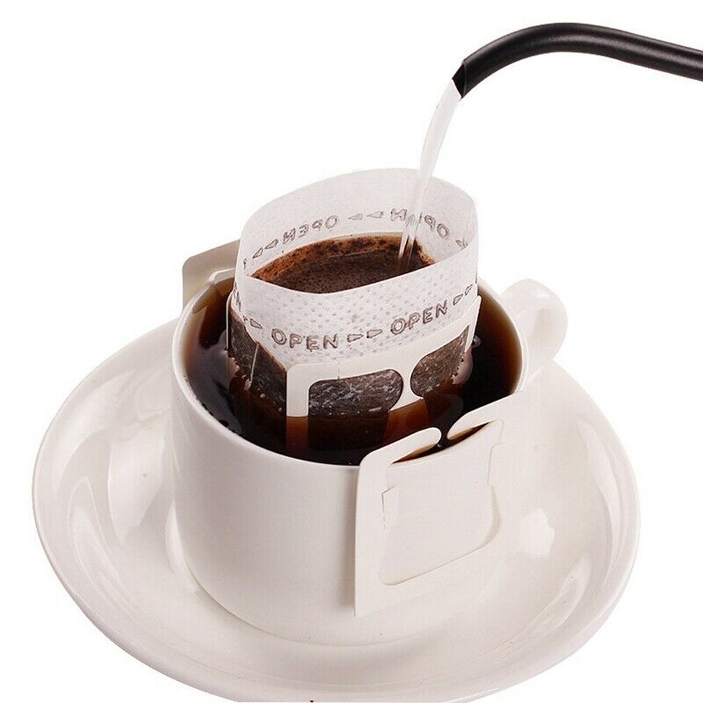 50 Stuks Draagbare Koffiefilter Papieren Zak Opknoping Oor Drip Koffie Zak Enkele Dienen Wegwerp Drip Nuttig