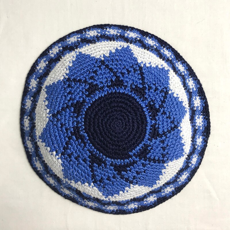 Judaica-gorro de Kippah de punto Judaica, sombrero de Kippah, Yarmulke, Yarmulka, 15cm, 5,9 pulgadas: 3