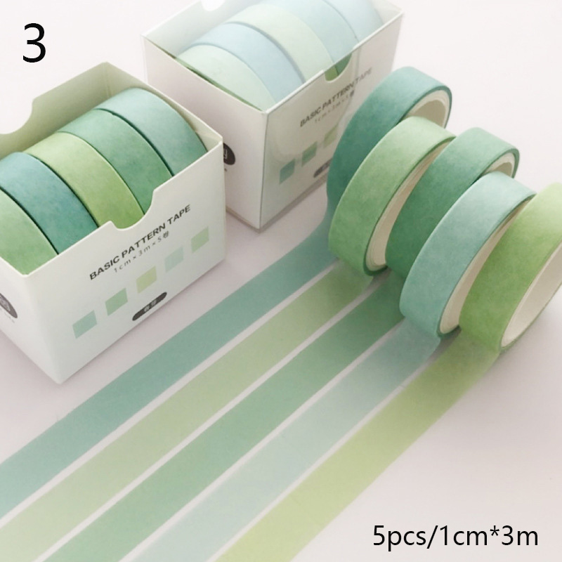 5 unids/set Washi Tape lindo adhesivo de rejilla Color sólido estilo básico cinta adhesiva para pegatinas Scrapbooking DIY álbum de fotos diario: Rojo