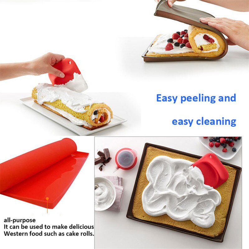 Swiss Roll Silicone Cake Roll Baking Pastry Mat Tools 1Pcs Non-stick Pastry Baking Tools Silicone Baking Mats Mat