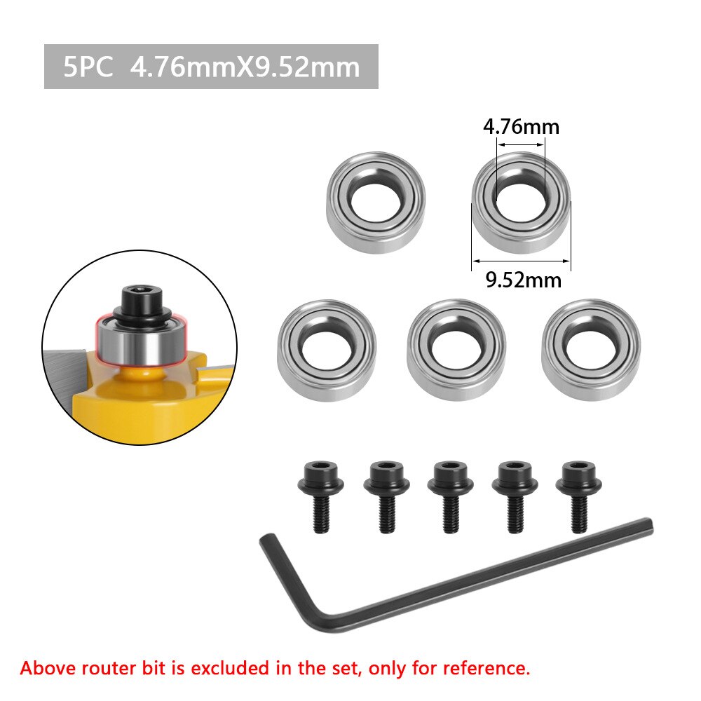 Duurzaam Staal Lagers Accessoires Kit Past Voor Frees Hoofden En Schacht Top Gemonteerd 1/2 3/8 3/4 Lager &amp; Stop ring Set: B
