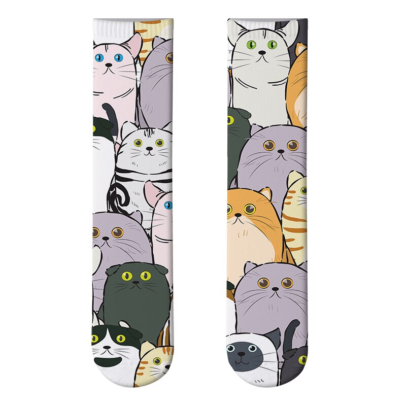 2 Paires De Chaussettes Femme Halloween - Motif Chats Mignons, Marron/orange (neuf Avec étiquettes)