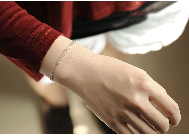 mode-sieraden Mooie 925 sterling zilveren armbanden Rood hart Eenvoudige persoonlijkheid Zoete armbanden