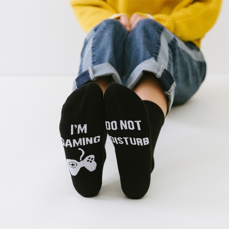 Ne pas déranger je suis GAMING hommes chaussettes lettre noir unisexe équipage homme chaussette décontracté coton Sox adulte automne hiver classique Skarpetki