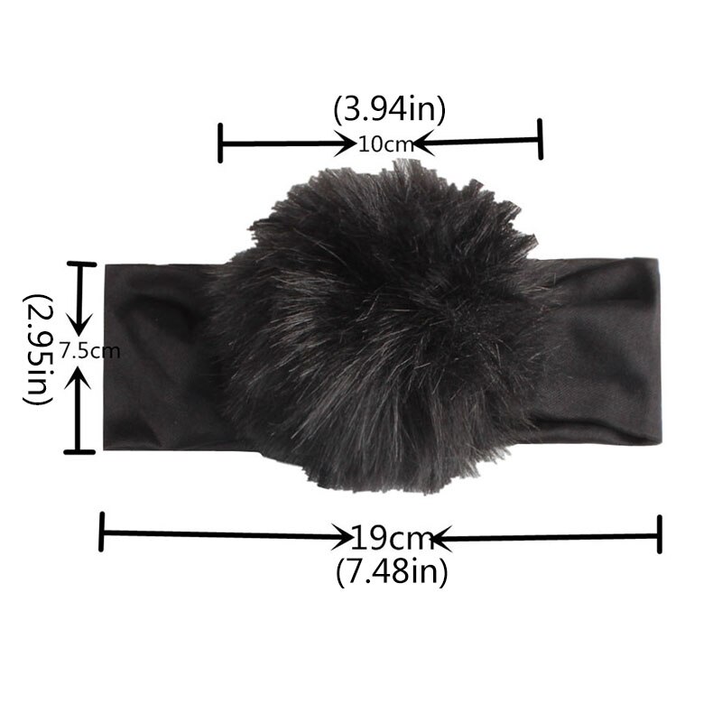Diadema con pompones de piel sintética para bebé, bandanas elásticas de algodón para niño, turbante para bebé, accesorios para el cabello para bebé