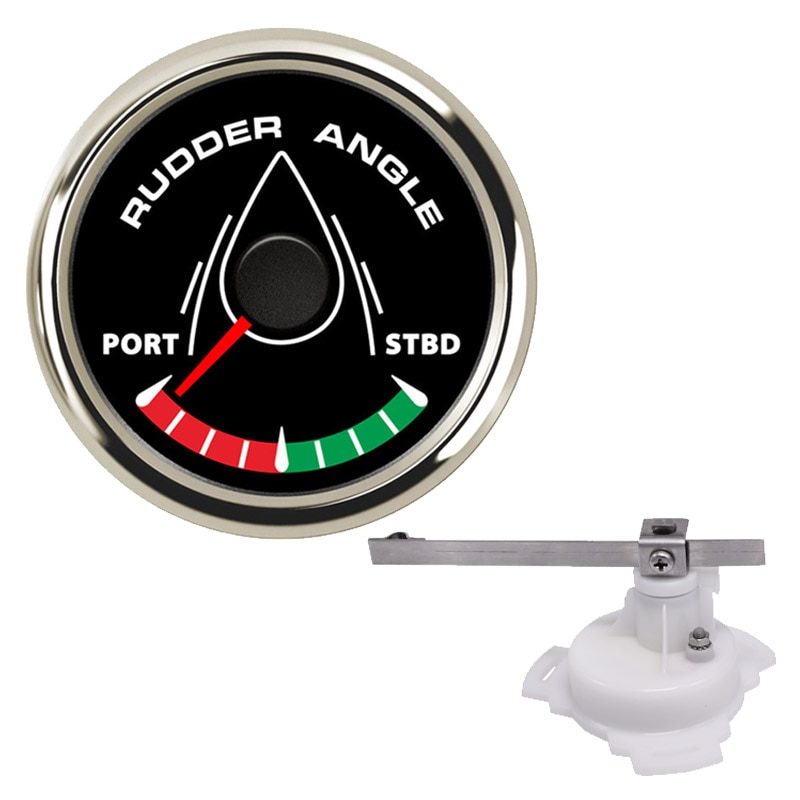 Rudder Angle Indicator 52mm Gauge 0-190 ohm Sail boat Rudder Angle Meter With Mating Sensor Red Backlight 12V/24V