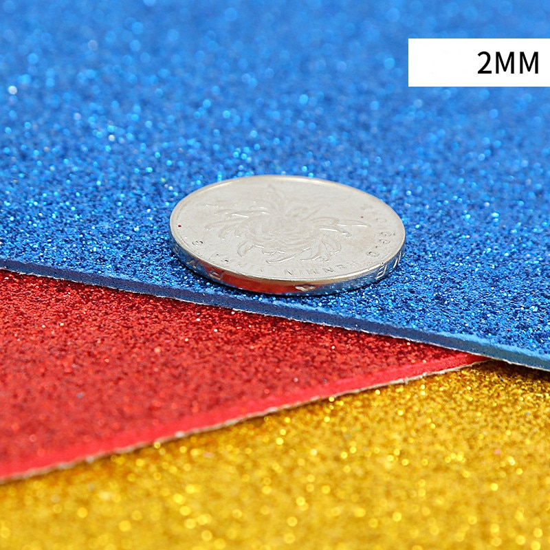 5sheets Glitter Foam Paper Sparkles Paper for Children's Craft Activities DIY Cutters Flash Handcraft Foam Paper Without Glue