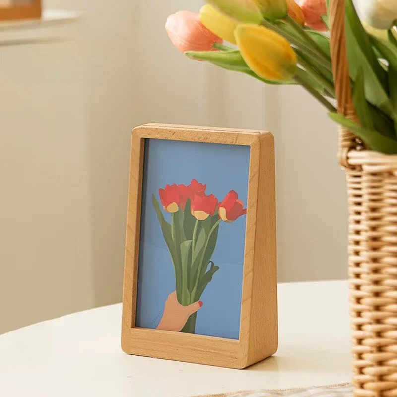 Marco de fotos acrílico original, marco de fotos artístico nórdico de madera maciza Para sesión de fotos, decoración del hogar, Cuadros Para Fotos