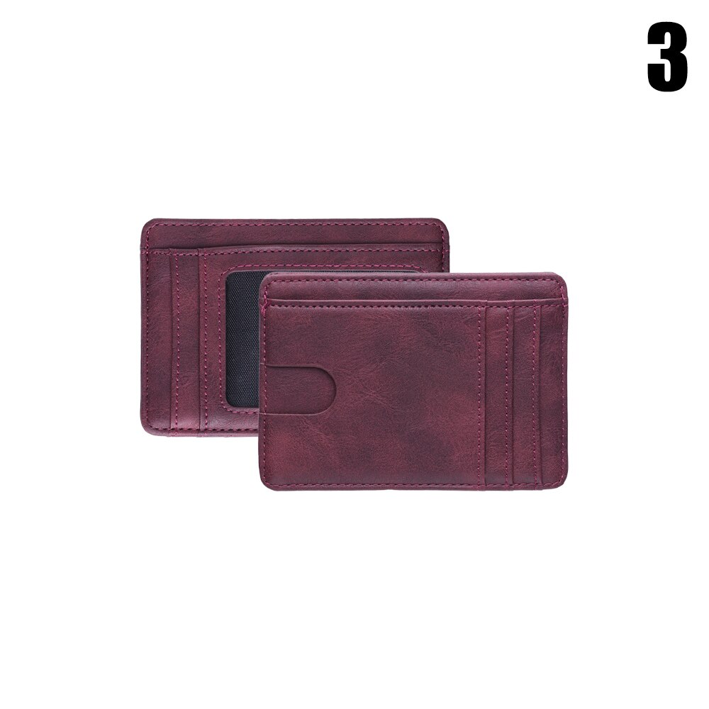 1PC PU cuir ID crédit porte-carte mince RFID blocage étui pour hommes femmes petit Mini carte sac cartes bancaires couverture: 3