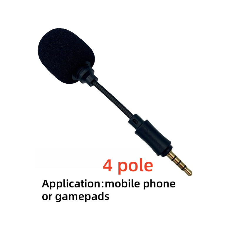 mini microfono flessibile con capacità Jack da 3,5 mm 2/3/4 poli portatile per altoparlante scheda Audio PC computer portatile telefono cellulare: Grigio