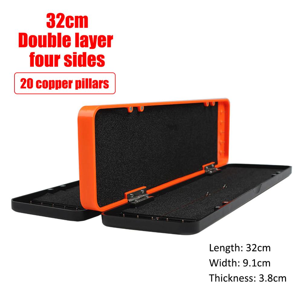 Multifunctionele Lange Vislijn Organiseren Doos Karpervissen Rigs Visgerei Hair Rig Opbergdoos Stijf Voor Vislijn rigs Houder: Double layer 32cm