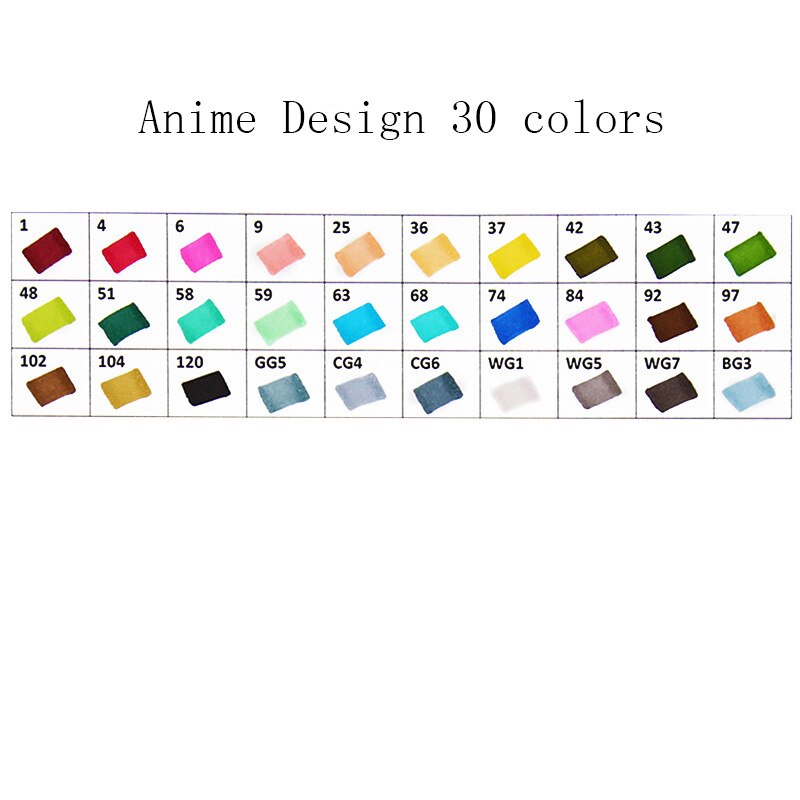 30/40/60/80 kleuren Art Markers Set Dual Head Alcohol Sketch Markers Pen Voor Manga Tekening markers Dsign Animatie Manga Trekken: Anime design 30