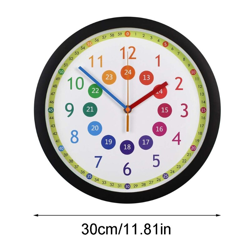 Mute Wall Clock Simple Style Cartoon Digital Wall Clock Nursery Home Living Room Children's Room Bedroom Decoration