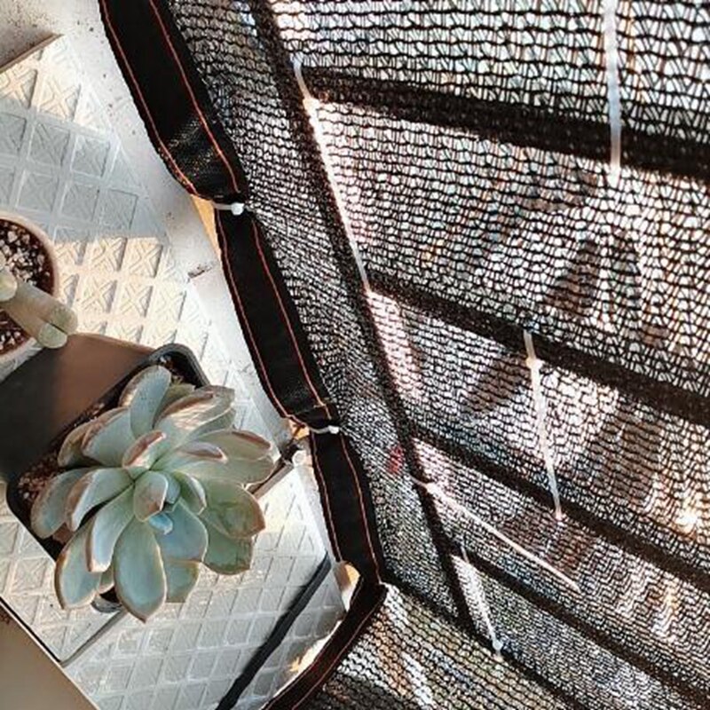 Black Sun Shade Net 38% Shading Rate Sun Shelter Home Garden Succulent Plants Awnings Free Rope