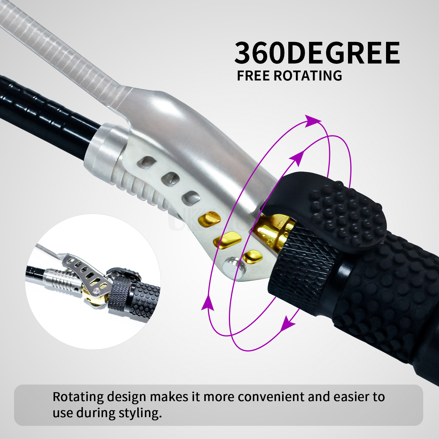 1/4 Inch Small Barrel Rotating Curling Iron 7mm Spin Curler Barrel Thin Wand Tourmaline Ceramic Mini Short Hair Curler