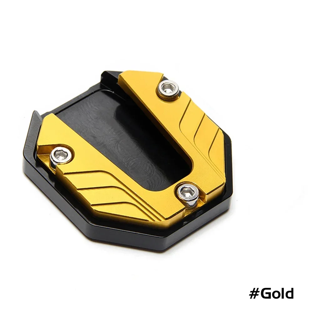Universale Scooter moto bici cavalletto Extender piede supporto laterale estensione Pad piastra di supporto antiscivolo Base allargata: Oro